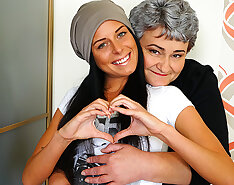 Hot Babe Having Fun With A Hairy Chubby Mature Lesbian