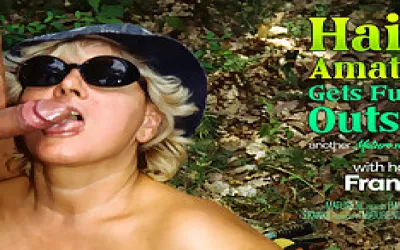 Hairy Mature Amateur Franka Gets Her Unshaved Pussy Pounded Outside