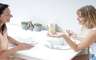 Hot Babe Getting Seduced By An Older Mature Lady