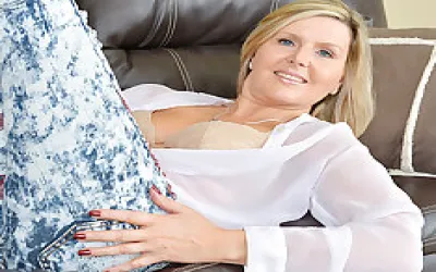 Hot British Milf Masturbating On The Couch