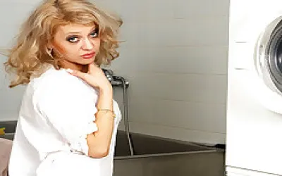 Naughty Housewife Doing Her Dirty Laundry