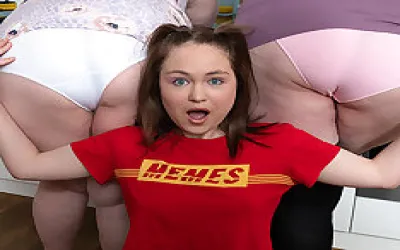 Submissive Teeny Eating The Asses From Two Bbw Cougars