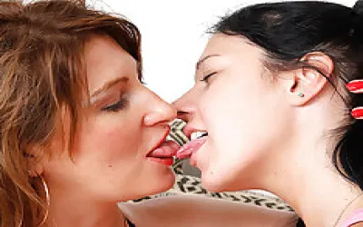 These Hot Old And Young Lesbians Make Out On The Couch