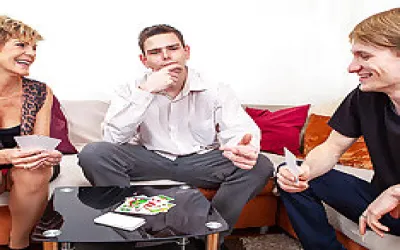 This Cougar Does Two Toyboys On Her Couch