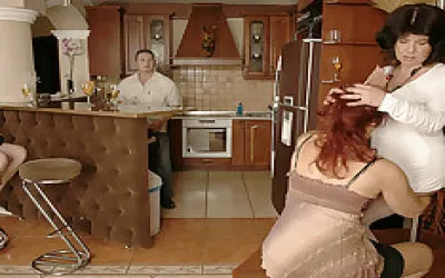 Three Mature Sluts Get Fucked By Two Horny Men