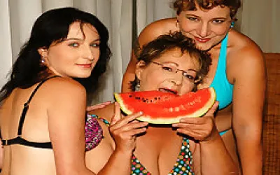 Three Old And Young Lesbians Getting Wet