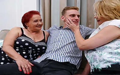 Two Naughty Mature Sluts Getting Fucked By One Younger Guy