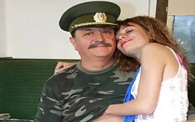 Young Girl Taking Orders From An Old Sarge